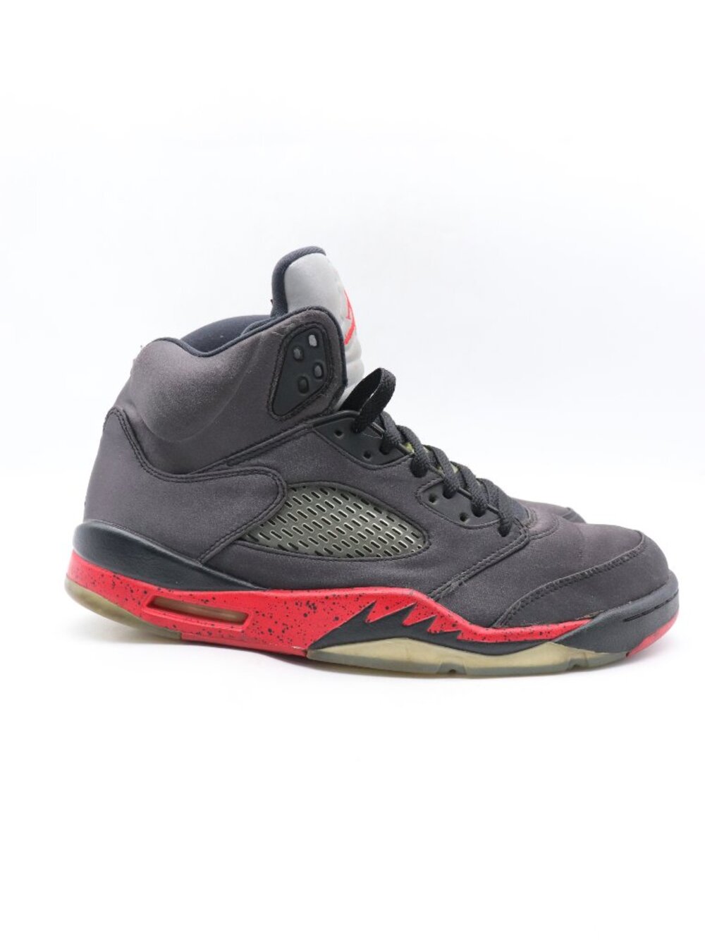 Nike Air Jordan 5 Retro Men's Size 11 Satin Bred Black University Red Sneakers